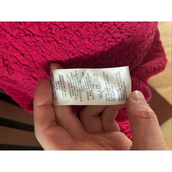 Anthropologie Mock-Neck Textured Mini Dress size small red/pink color - Picture 6 of 10